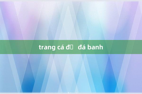 trang cá độ đá banh